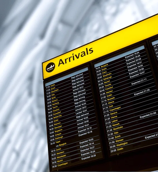 Airport arrival board